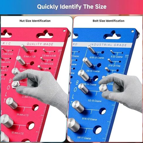 فاحص خيط صامولة ومسمار 66، حجم المسمار ومقياس الخيط مع 27 مقياسًا قياسيًا و27 متريًا و12 لقمة مثقاب، مقياس معرف المسمار والصامولة، أداة قياس حجم المسمار مع قاعدة لولبية مغناطيسية in Kuwait