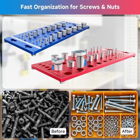 فاحص خيط صامولة ومسمار 66، حجم المسمار ومقياس الخيط مع 27 مقياسًا قياسيًا و27 متريًا و12 لقمة مثقاب، مقياس معرف المسمار والصامولة، أداة قياس حجم المسمار مع قاعدة لولبية مغناطيسية in Kuwait