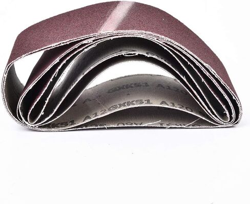 Generic ورق صنفرة الحزام، 5 قطع 457x75 مم حزام صنفرة شريط كاشط مجموعة صنفرة لأعمال النجارة، حبيبات تلميع معدنية 60/80/100/120/240 in Kuwait