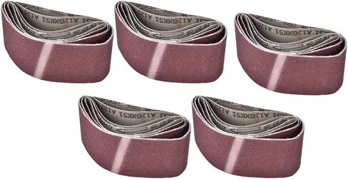 Generic ورق صنفرة الحزام، 5 قطع 457x75 مم حزام صنفرة شريط كاشط مجموعة صنفرة لأعمال النجارة، حبيبات تلميع معدنية 60/80/100/120/240 in Kuwait