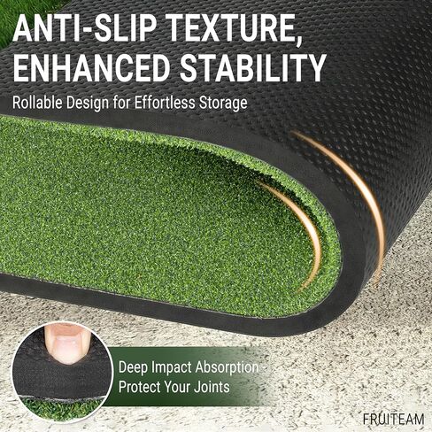سجادة جولف FRUITEAM مزدوجة العشب مقاس 5 × 4 أقدام، محاذاة حصيرة ضرب الجولف السميكة ومساعد زاوية الاقتراب، ممارسة داخلية/خارجية in Kuwait