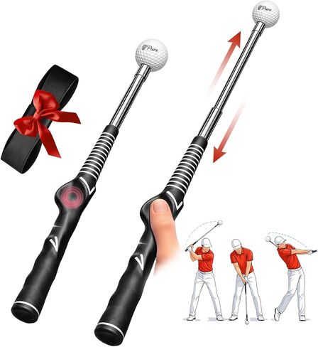 Golf Swing Trainer with Practice Ball & Golf Arm Band, Golf Swing Training Aid for Arm Connection, Golf Practice Training Aid for Indoor & Outdoor Use, Swing Corrector for Left & Right Handed Golfers in Saudi Arabia