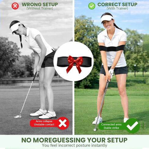 Golf Swing Trainer with Practice Ball & Golf Arm Band, Golf Swing Training Aid for Arm Connection, Golf Practice Training Aid for Indoor & Outdoor Use, Swing Corrector for Left & Right Handed Golfers in Saudi Arabia