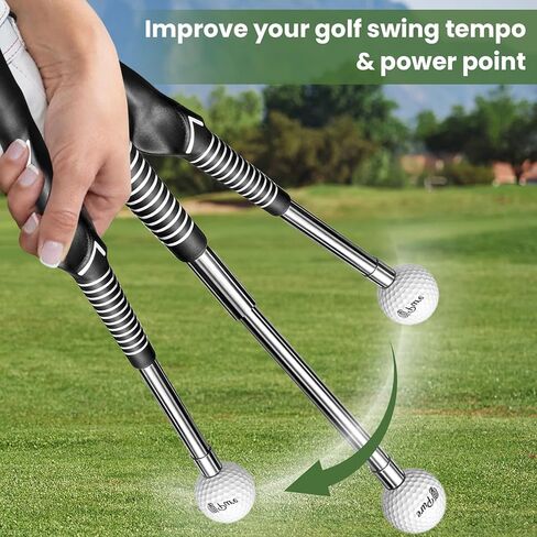 Golf Swing Trainer with Practice Ball & Golf Arm Band, Golf Swing Training Aid for Arm Connection, Golf Practice Training Aid for Indoor & Outdoor Use, Swing Corrector for Left & Right Handed Golfers in Saudi Arabia