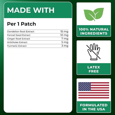 Unpuff Patches | with Dandelion & Ginger | for Bloating, Water Retention & Digestion | 30 Days Supply in Saudi Arabia