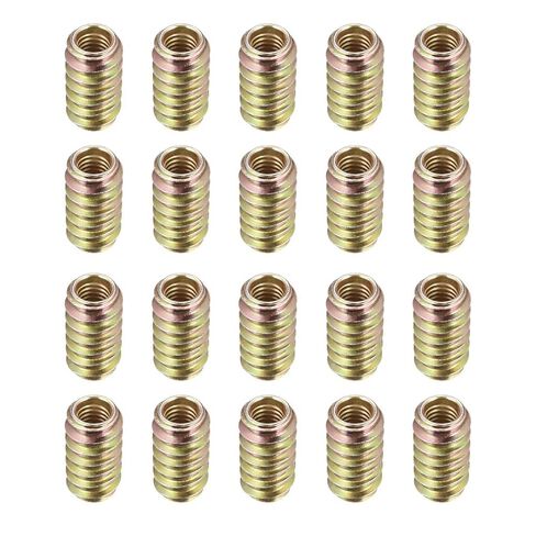 Furniture Threaded Insert Nuts Carbon Steel M6 Internal Thread 20mm Length 20pcs in Saudi Arabia