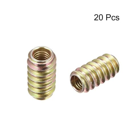 Furniture Threaded Insert Nuts Carbon Steel M6 Internal Thread 20mm Length 20pcs in Saudi Arabia