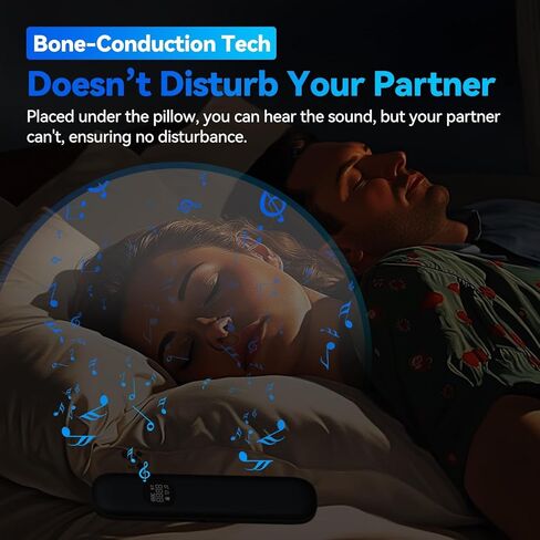 Bone Conduction Pillow Speaker | Under Pillow Bluetooth Speaker for Sleeping | Private Sleep Speaker with 11 White Noises & TF Card Slot – Ideal for Late-Night Scrolling Without Disturbing Partner in Kuwait