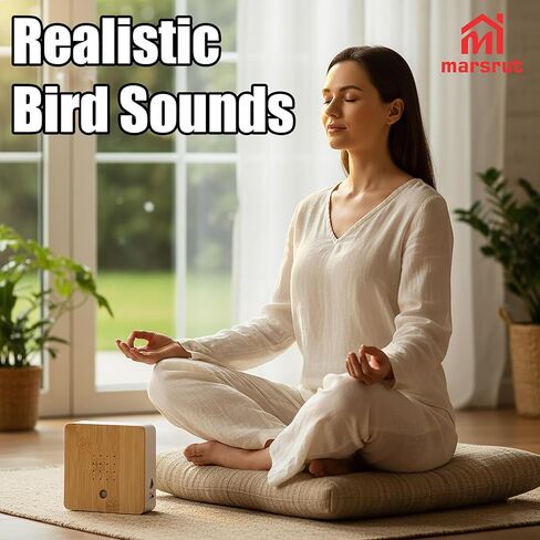 Bird Chirping Sound Device, Singing Bird Box Machine, Motion Sensor Activated Speaker with Natural Sounds, Nature Ambient Noise for Spa, Bathroom, Toilet, Guest, Relaxation, Therapy & Sleeping, 4.7" in Saudi Arabia