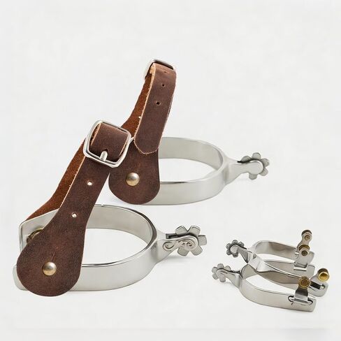 2 Pcs Crazy Horse Leather Spur Straps, Adjustable Single Ply Western Handmade Spur Straps for Men & Women, Full Grain Leather Boot Accessories for Horse Riding, Rodeo & Ranch in Kuwait