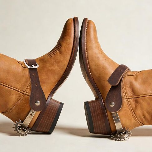 2 Pcs Crazy Horse Leather Spur Straps, Adjustable Single Ply Western Handmade Spur Straps for Men & Women, Full Grain Leather Boot Accessories for Horse Riding, Rodeo & Ranch in Kuwait