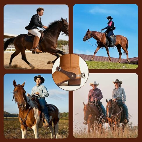 2 Pcs Crazy Horse Leather Spur Straps, Adjustable Single Ply Western Handmade Spur Straps for Men & Women, Full Grain Leather Boot Accessories for Horse Riding, Rodeo & Ranch in Kuwait