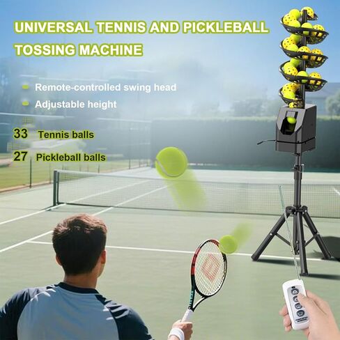 Automatic Tennis & Pickleball Ball Machine – Adjustable Speed, Spin & Angle for Dinks, Chops, Volleys & Serves – Perfect for Indoor/Outdoor Practice, All Skill Levels in Saudi Arabia