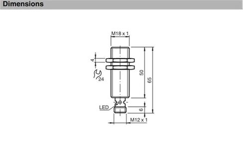 M18 inductive Proximity Sensor 282958 NJ5-18GM50-E2-V1 5mm | PNP in Saudi Arabia