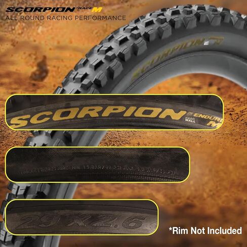 Pirelli Scorpion Enduro M Gold Color Edition Mountain Bicycle Tire 29x2.6 - Tubeless High-Performance Tear-Resistant MTB Tire for XC Racing, Trail and Enduro Riding in Saudi Arabia