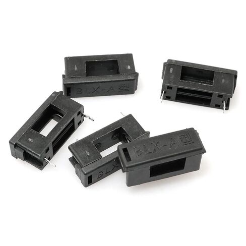 30PCS BLX-A 5x20mm PCB Board Plug-in Fuse Holder with Cover Plastic PCB Fixture Drill Holder 250V 10A for Home Appliances Machine Tools Printing Black in Saudi Arabia