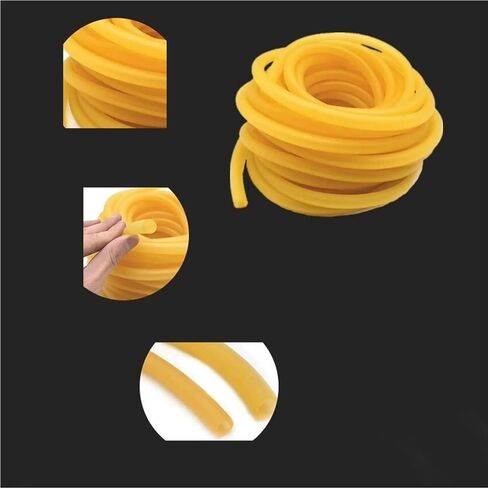 Rubber Hollow Tubes,1Meter Length Yellow Hollow Round Tube, Rubber High Resilient Latex Tubing OD 9mm 12mm 5mm 1pc(12mm*9mm)(4mm*2mm) in Kuwait