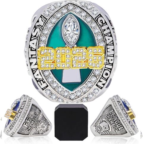 2024 Fantasy Football Ring 2025 with Wooden Box League Champion Trophy Rings Premium Award for Winner in Kuwait