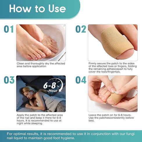 Fungal Nail Patches, Toenail Fungus Treatment Extra Strength - 20 Fungal Nail Patches for Toe Nail Fungus Treatments, 8-Hour Nighttime Nail Fungus Patches for Nail Fungus Treatment in Kuwait