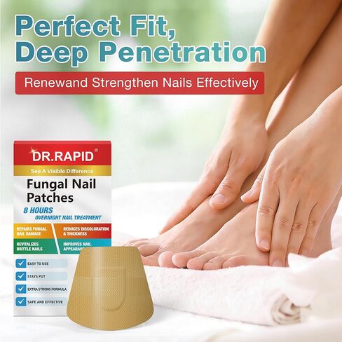 Fungal Nail Patches, Toenail Fungus Treatment Extra Strength - 20 Fungal Nail Patches for Toe Nail Fungus Treatments, 8-Hour Nighttime Nail Fungus Patches for Nail Fungus Treatment in Kuwait