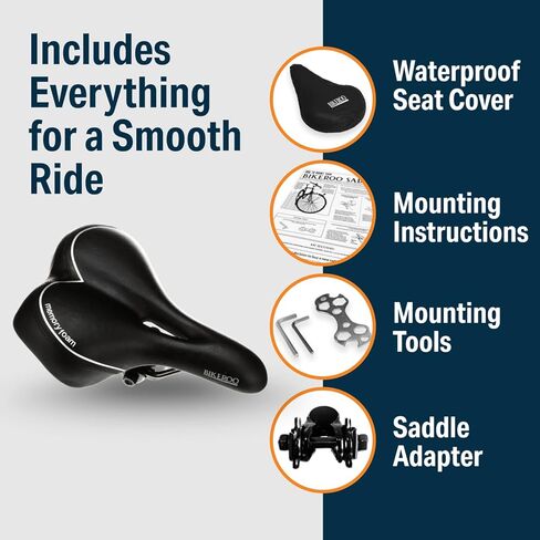 سرج دراجة الطريق ذو الأنف الضيق من Bikeroo - تقليل الاحتكاك من أجل الراحة والمرونة لركوب الدراجات في الشوارع والتنقل بتمارين الدراجة الثابتة in Kuwait
