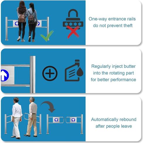 بوابة تأرجح تلقائية للارتداد، باب يدوي واسع من الفولاذ المقاوم للصدأ، بوابة تأرجح تلقائية للارتداد، وصول يدوي مفتوح للمشاة بزاوية 90 درجة لمحلات السوبر ماركت والمصانع والحدائق - آمن، متين، سهل الاستخدام in Kuwait