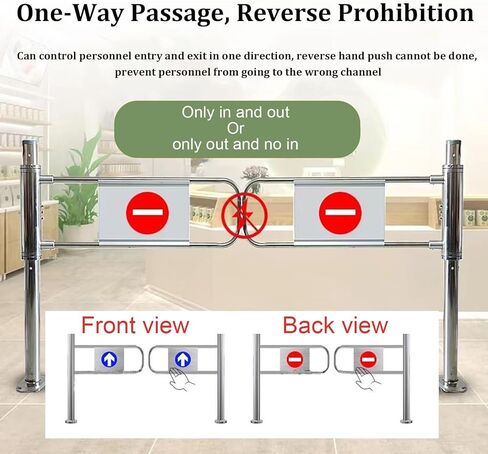 بوابة تأرجح تلقائية للارتداد على نطاق واسع من الفولاذ المقاوم للصدأ، باب يدوي، بوابة للمشاة من الفولاذ المقاوم للصدأ ذاتية الإغلاق، باب أمان متأرجح في اتجاه واحد للمول والمستشفى والمحطة والمصنع - متين in Kuwait