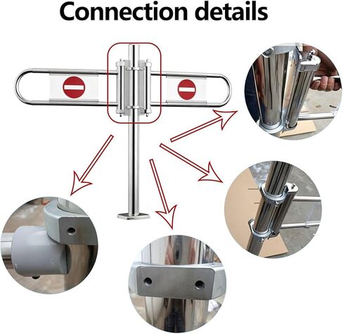Auto-Close Manual Swing Safety Gate Self-Closing Pedestrian Guardrail for Warehouse & Supermarket Entry in Kuwait