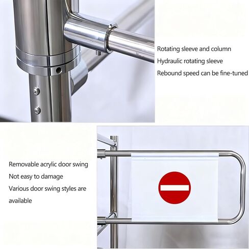 Auto-Close Manual Swing Safety Gate Self-Closing Pedestrian Guardrail for Warehouse & Supermarket Entry in Kuwait