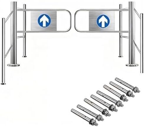 Supermarket Swing Gate Automatic Closing Stainless Steel Safety Gate with Guardrail for Library Warehouse(180cm) in Kuwait