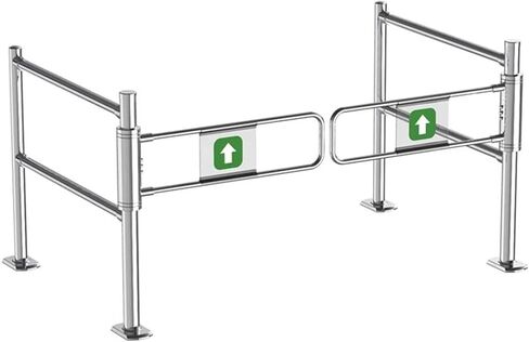 Swing Gate Automatic Closing Stainless Steel Entrance Gate One-Way Swing Door with Guardrail for Stores(130 * 100cm) in Kuwait