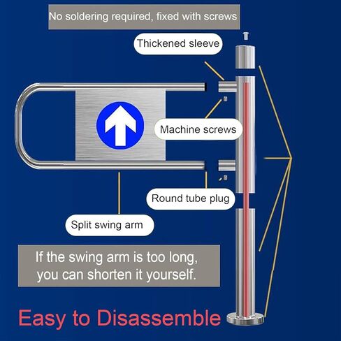 بوابة أرجوحة أوتوماتيكية واسعة من الفولاذ المقاوم للصدأ، باب يدوي للمدخل، بوابة للمشاة من الفولاذ المقاوم للصدأ ذاتية الإغلاق، باب أمان متأرجح في اتجاه واحد مع حامل آخر للمول، المستشفى، المصنع، الشارع in Kuwait