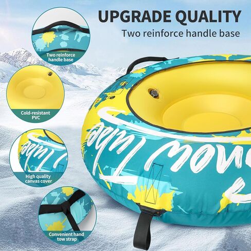 أنبوب ثلج عالي التحمل قابل للنفخ مع غطاء قماشي متين - زلاجة ثلجية ممتازة للأطفال والكبار، متعة الشتاء في الهواء الطلق in Kuwait