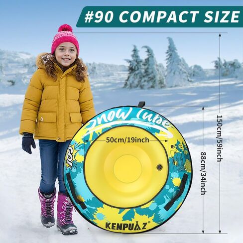 أنبوب ثلج عالي التحمل قابل للنفخ مع غطاء قماشي متين - زلاجة ثلجية ممتازة للأطفال والكبار، متعة الشتاء في الهواء الطلق in Kuwait