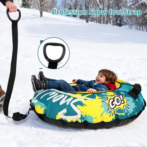 أنبوب ثلج عالي التحمل قابل للنفخ مع غطاء قماشي متين - زلاجة ثلجية ممتازة للأطفال والكبار، متعة الشتاء في الهواء الطلق in Kuwait