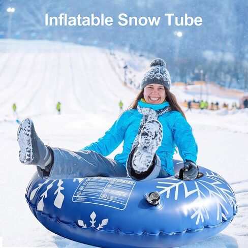 أنبوب ثلج قابل للنفخ شديد التحمل، زلاجة ثلج شتوية للبالغين ذوي قاع صلب - متين وموثوق للمتعة في الهواء الطلق، مثالي للتزحلق على الجليد والأنابيب in Kuwait