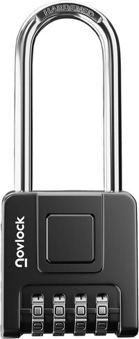 2.76 in Long Shackle Combination Lock for Outdoor & Indoor | Heavy Duty, Weatherproof, 4-Digit Security | Padlock for Gates, Fences, Sheds, Lockers, Storage | 1-Pack, Black in Kuwait