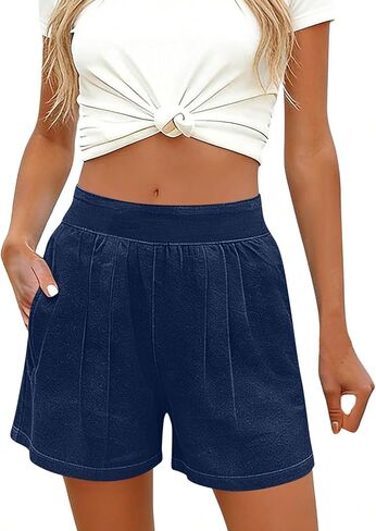 Stretchy Denim Shorts for Women High Waisted Lightweight Jean Summer Casual Loose Fashion Drawstring Denim Short in Saudi Arabia