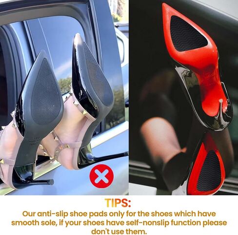 4 قطع من مقابض الأحذية المضادة للانزلاق في الجزء السفلي من واقي نعل الحذاء للكعب، مقابض مضادة للانزلاق في الجزء السفلي ومنصات مضادة للانزلاق، علكة لمنع الانزلاق القوي تناسب نعل الحذاء الأمامي وHEE in Kuwait