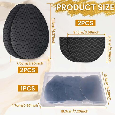 4 قطع من مقابض الأحذية المضادة للانزلاق في الجزء السفلي من واقي نعل الحذاء للكعب، مقابض مضادة للانزلاق في الجزء السفلي ومنصات مضادة للانزلاق، علكة لمنع الانزلاق القوي تناسب نعل الحذاء الأمامي وHEE in Kuwait