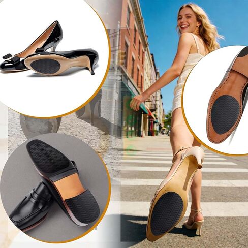 4 قطع من مقابض الأحذية المضادة للانزلاق في الجزء السفلي من واقي نعل الحذاء للكعب، مقابض مضادة للانزلاق في الجزء السفلي ومنصات مضادة للانزلاق، علكة لمنع الانزلاق القوي تناسب نعل الحذاء الأمامي وHEE in Kuwait