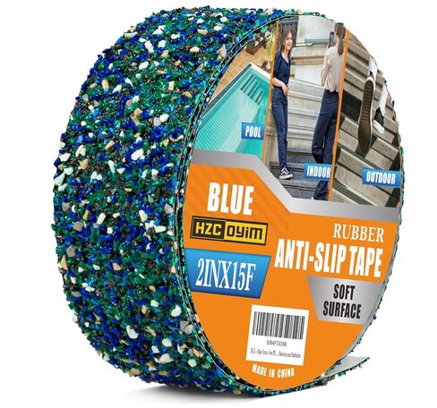 Blue 10cm x 5m Industrial-Grade Rubber Swimming Pool Anti Slip Tape, Rubber Grip Tape for Stairs, Shower and Wet Areas (4inches x 16.5feet) in Kuwait