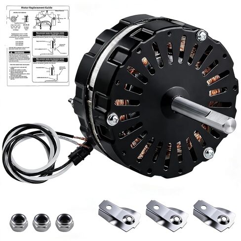 Attic Fan Motor Replacement Kit F0510B2497, Includes F0510B2944 White Power Attic Vent Fan Unit, Support Bridges, and Nylon Lock Nuts, Compatible with Lomanco 2000 Series, Easy DIY Installation in Kuwait