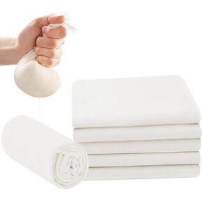 6 قطع من قماش الجبن من الدرجة 100 للتصفية، قماش موسلين قطني قابل لإعادة الاستخدام مقاس 20 × 20 بوصة، حواف مُطوقة، مرشح درجة الطعام للطهي، حليب الجوز، الزبادي اليوناني والديك الرومي in Kuwait