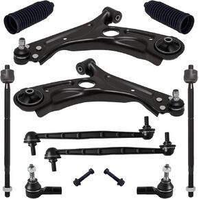 TUCAREST 10Pc Suspension Kit Fit For 2012-2016 17-20 Chevy Sonic, 2 Front Lower Control Arm w/Ball joint + 4 Outer Inner Tie Rod + 2 Sway Bar + 2 Boots [# K622426 K622428 K750630 EV800936 ES800929] in Kuwait