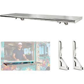 50x12 Inch Folding Concession Shelf, Stainless Steel Food Shelf Stand Serving for Concession Serving Window Food Truck, Kitchen, Counter in Kuwait
