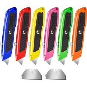 قطاعة علب، قطعتان من سكين الوردي، سكين حلاقة متين، فتاحة صندوق مع 10 شفرات SK5، سكين دقيق، قاطع كرتون، قطاعة صندوق قابلة للسحب، فتاحة عبوات مثالية للمنزل والمكتب in Kuwait