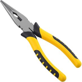 8-Inch Premium Needle-Nose Pliers, Wiojided High-Carbon Steel Precision Long Nose Pliers with Wire Cutter, Anti-Slip Soft Grip, Paper Clamp Design for Home, Jewelry, Crafts, Fishing, Narrow Spaces in Saudi Arabia