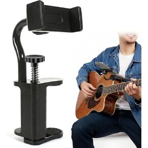 حامل هاتف جيتار - قابل للتعديل 360 درجة قابل للدوران للهاتف الذكي، جيتار كهربائي، قيثارة قيثارة - مشبك حافة الجسم، حامل كاميرا هاتف ملولب لتسجيل الفيديو والبث المباشر in Kuwait