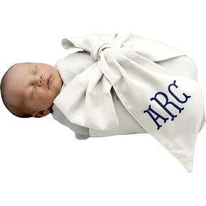 Morxy Personalized Newborn Swaddle Sash-Cotton Maternity Sash with Big Bowknot - Custom Sash for Baby Girls & Boys - Cute Baby Accessory for Newborn Photography Props and Nursery Décor (White) in Kuwait